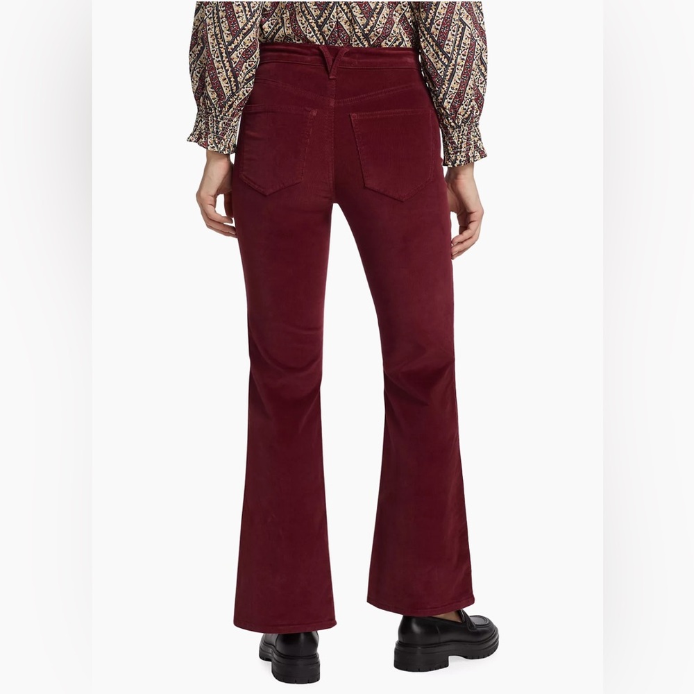 Veronica beard Carson cord high rise ankle flare in oxblood, size 27 - Picture 5 of 16